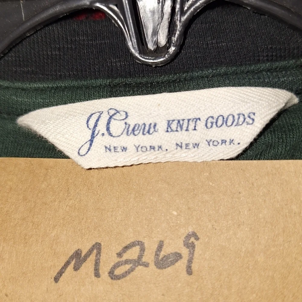 J. Crew Knit Goods Green And Blue Plaid Sweatshirt In A Size Large 100% Cotton